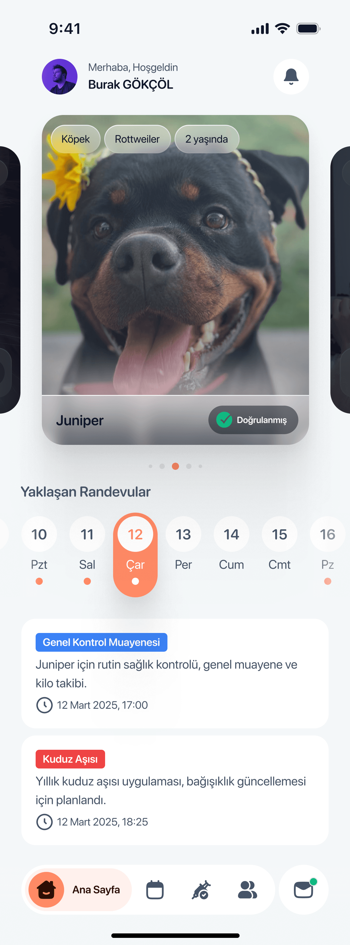 VetAsist klinik yönetim paneli ve veteriner yazılımı arayüzü